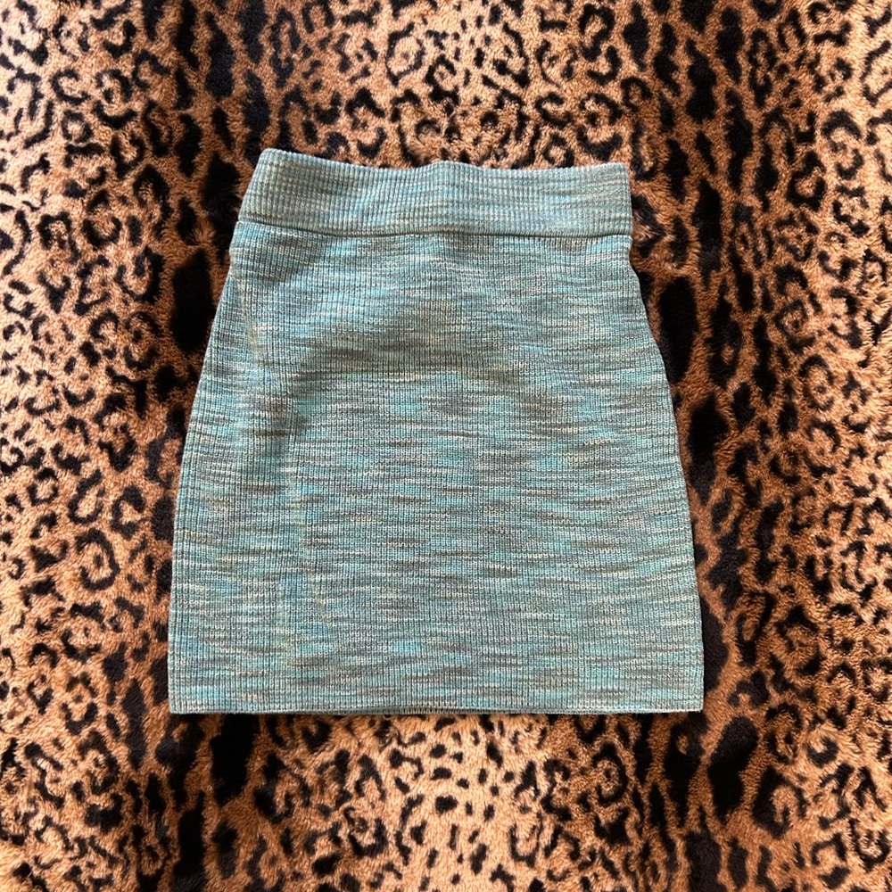 Forever 21 Textured Knit Turquoise Mini Skirt